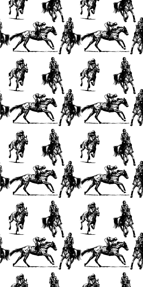 Vinylmatta djur svartvit hästmönster - Tenstickers