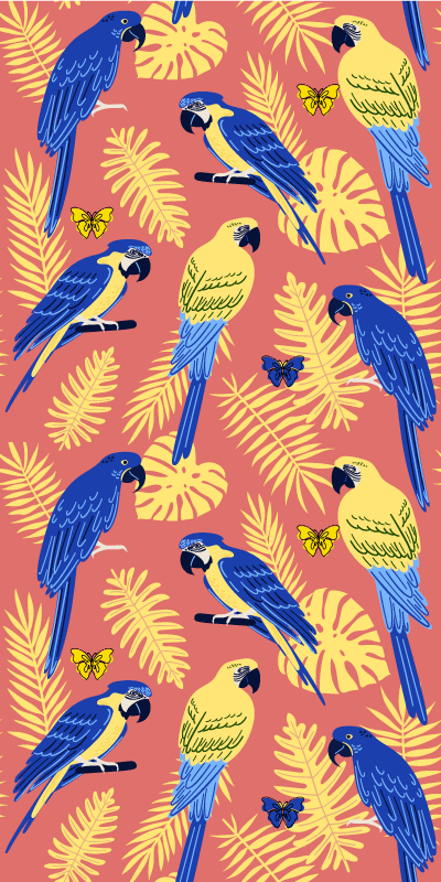 Vinylmatta djur papegojor och fjärilar - Tenstickers