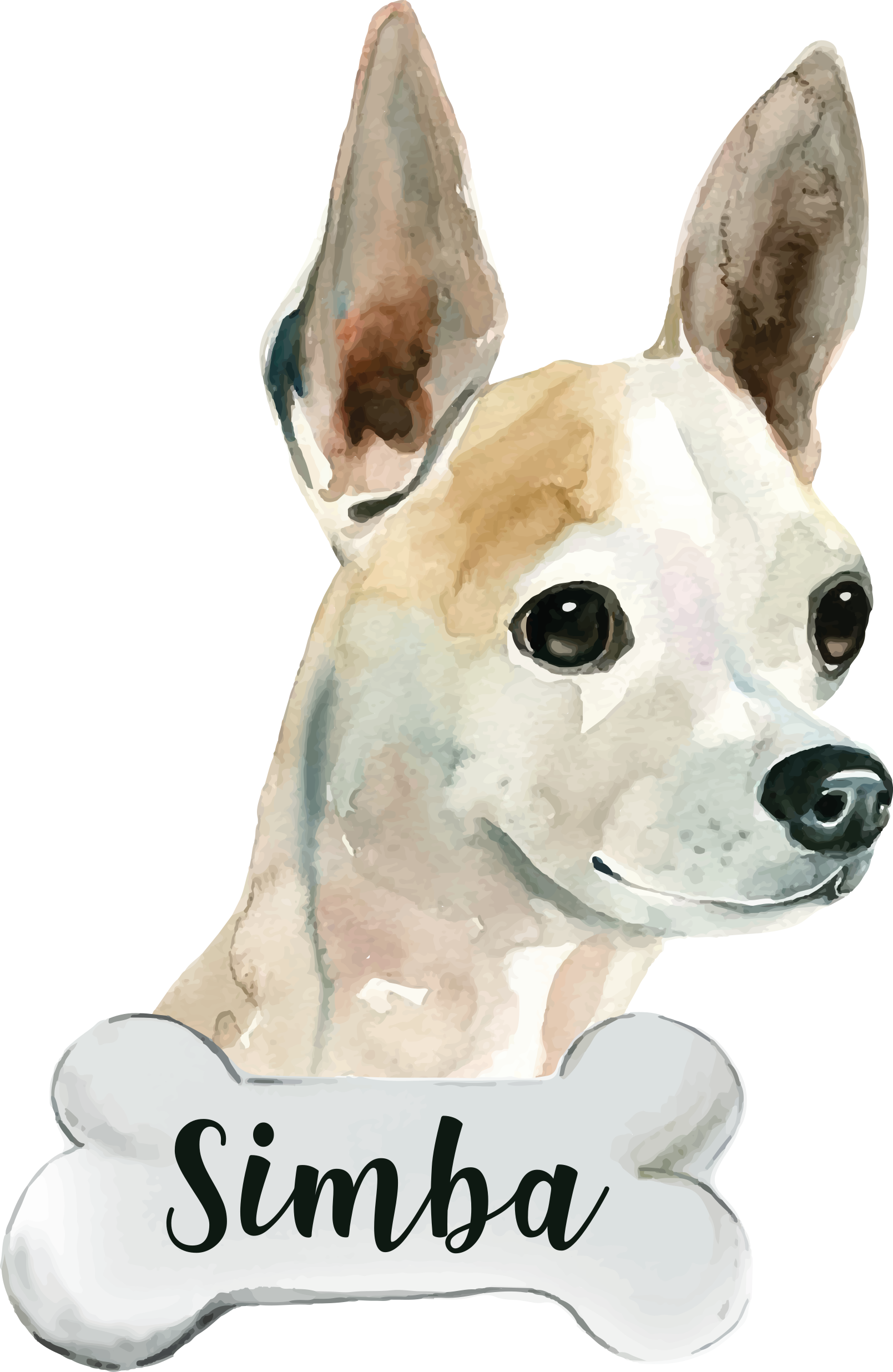 Vinylmatta djur hund med namn - Tenstickers