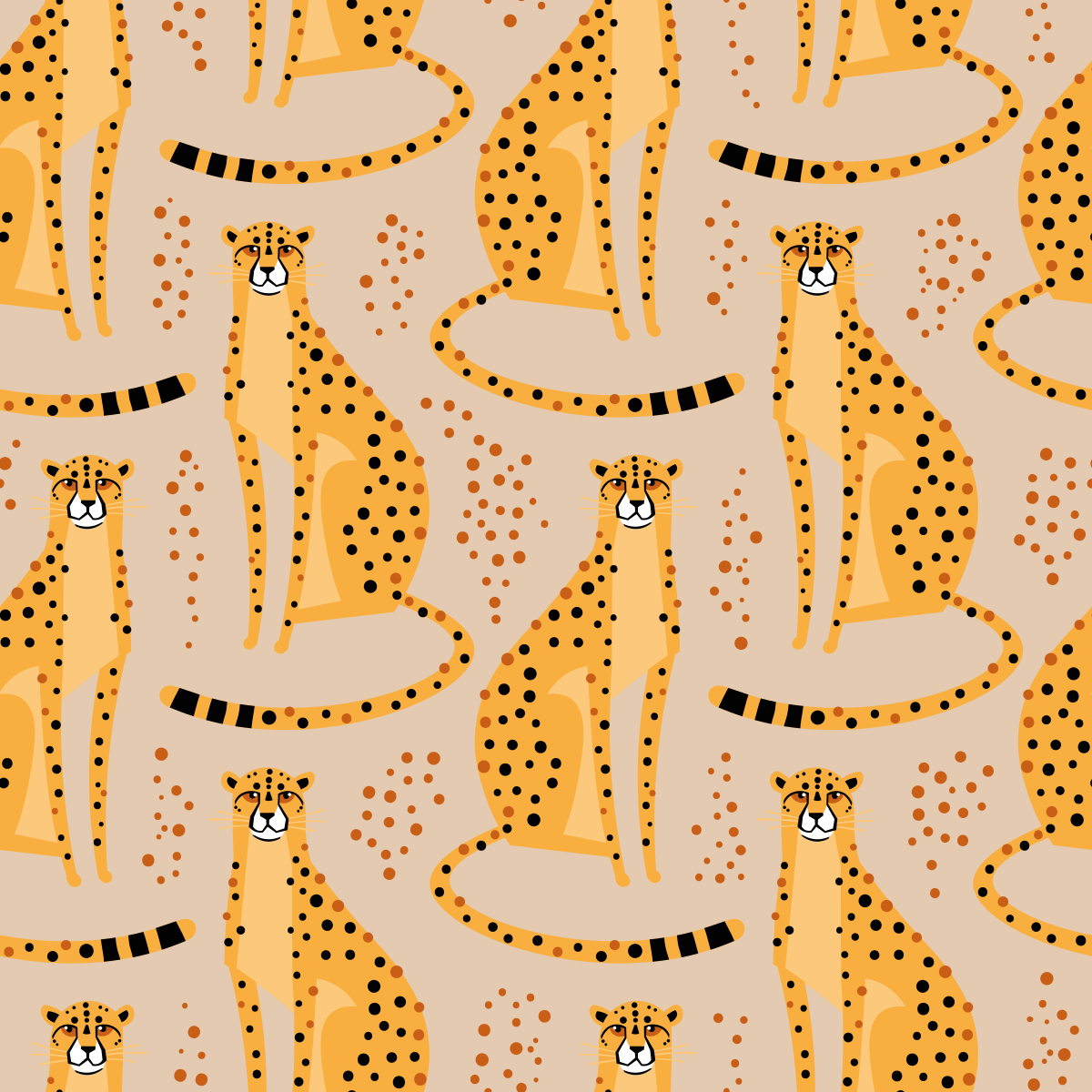 Vinylmatta djur leopardillustration mönster - Tenstickers