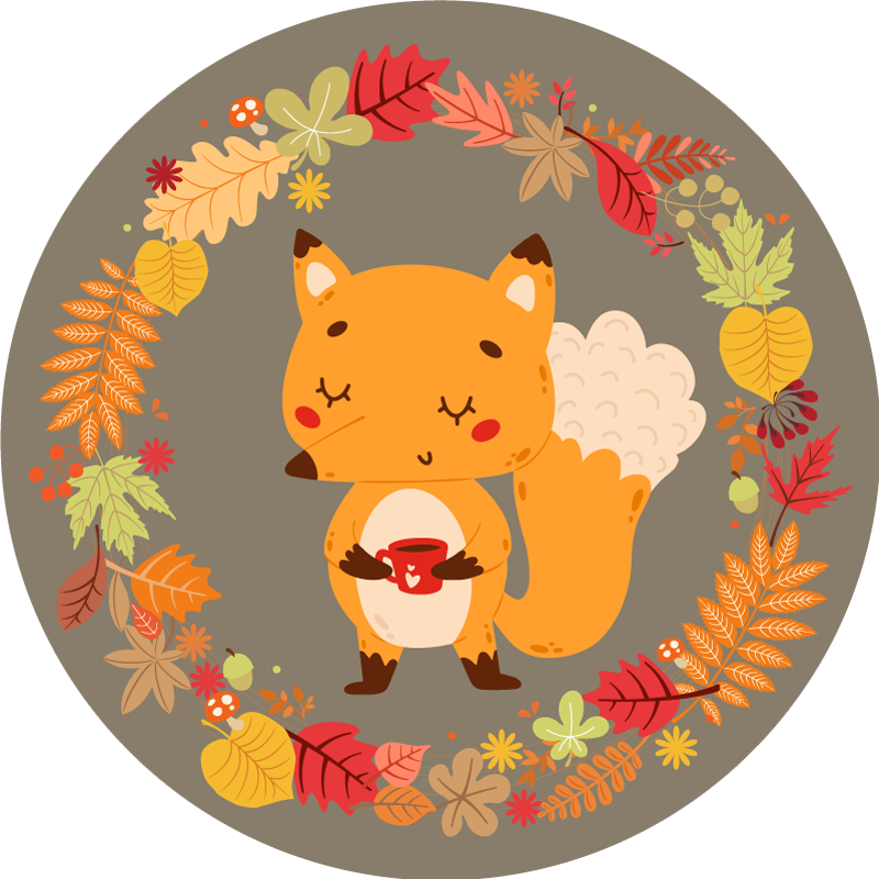 Vinylmatta djur vacker rävskulptur - Tenstickers