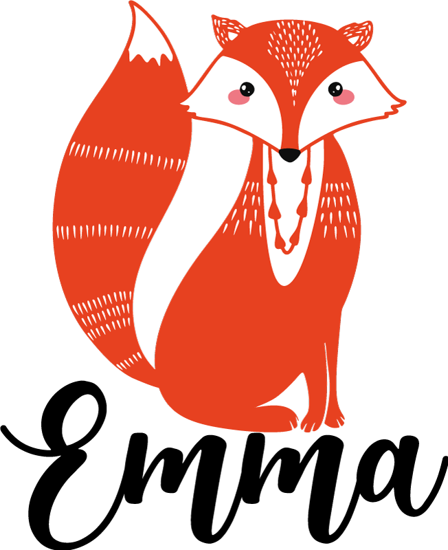 Vinylmatta djur söt räv illustration - Tenstickers