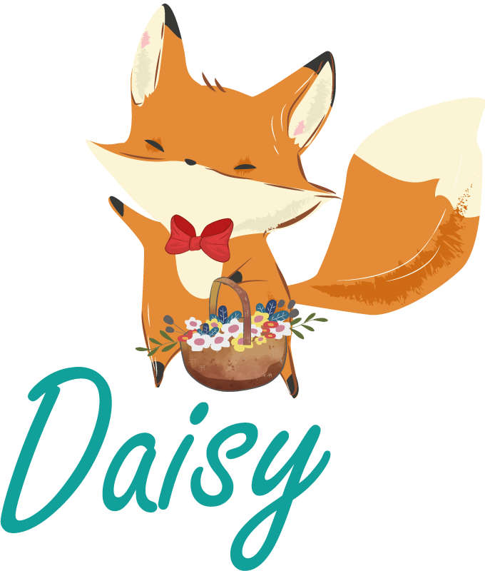 Vinylmatta djur lekfull rävkaraktär - Tenstickers