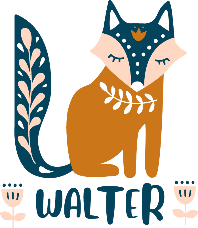Vinylmatta djur rävkaraktärsillustration - Tenstickers