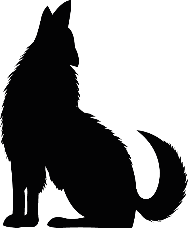 Vinylmatta djur sittande hundsilhuett - Tenstickers