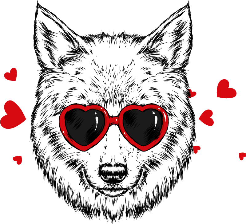 Vinylmatta djur lekfull varg emblem - Tenstickers