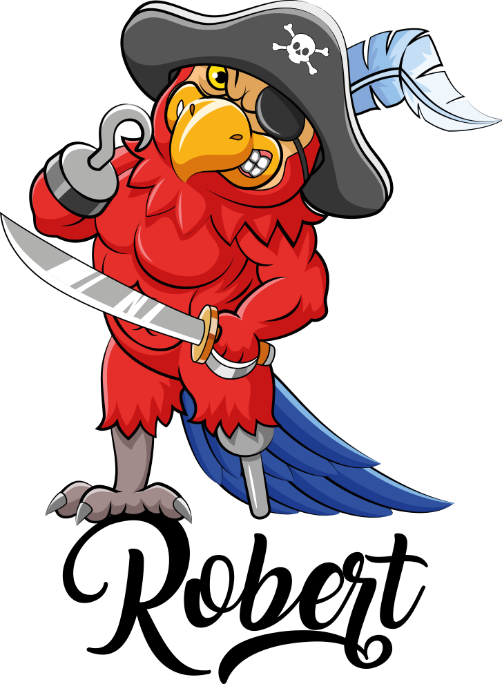 Vinylmatta djur piratpapegoja figur - Tenstickers