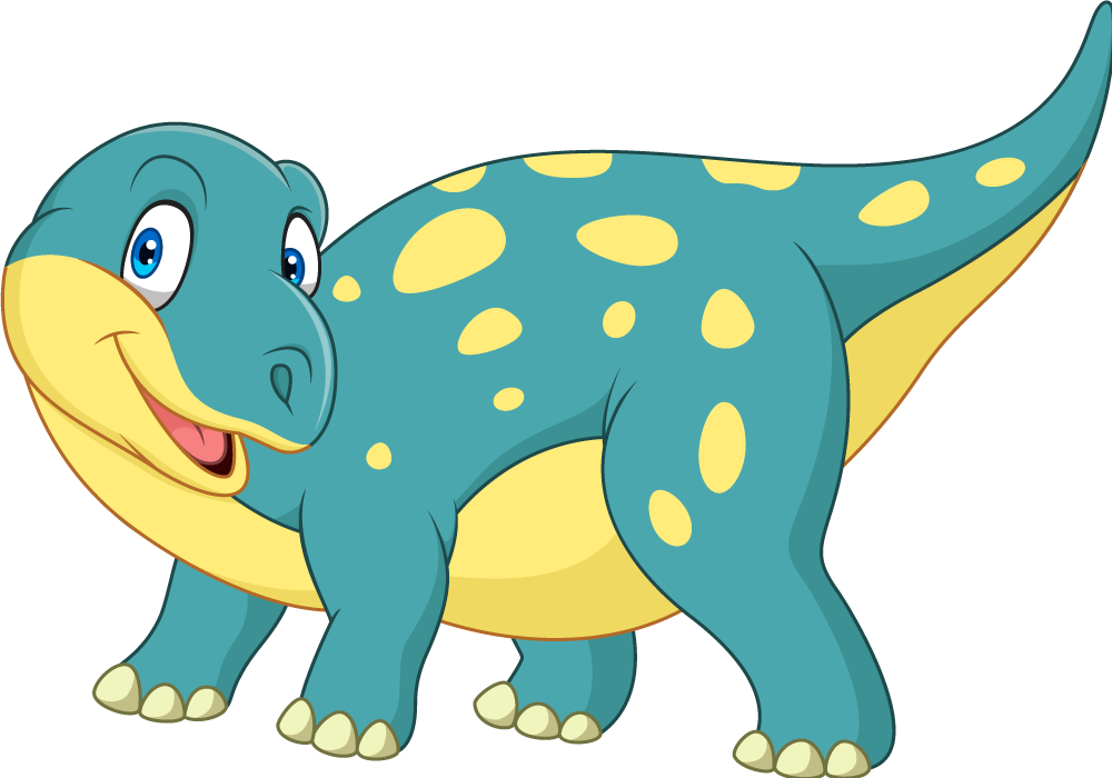 Vinylmatta djur glad animerad dinosaur - Tenstickers