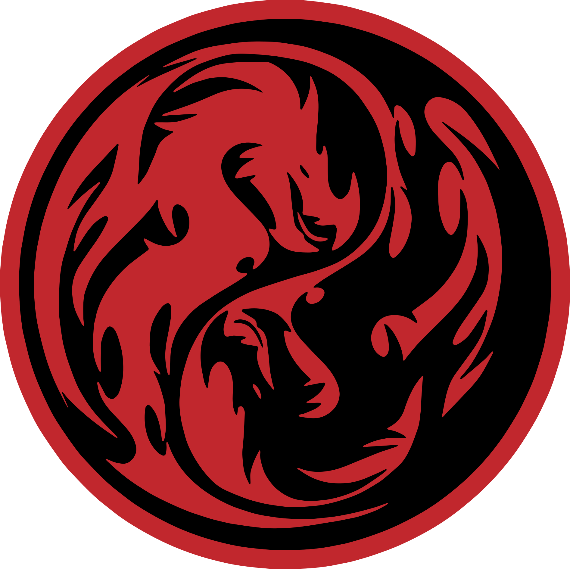 Vinylmatta djur yin yang drakar - Tenstickers