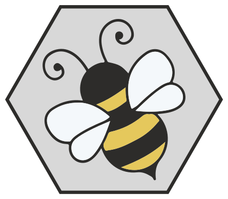 Vinylmatta djur bihonung hexagon design - Tenstickers