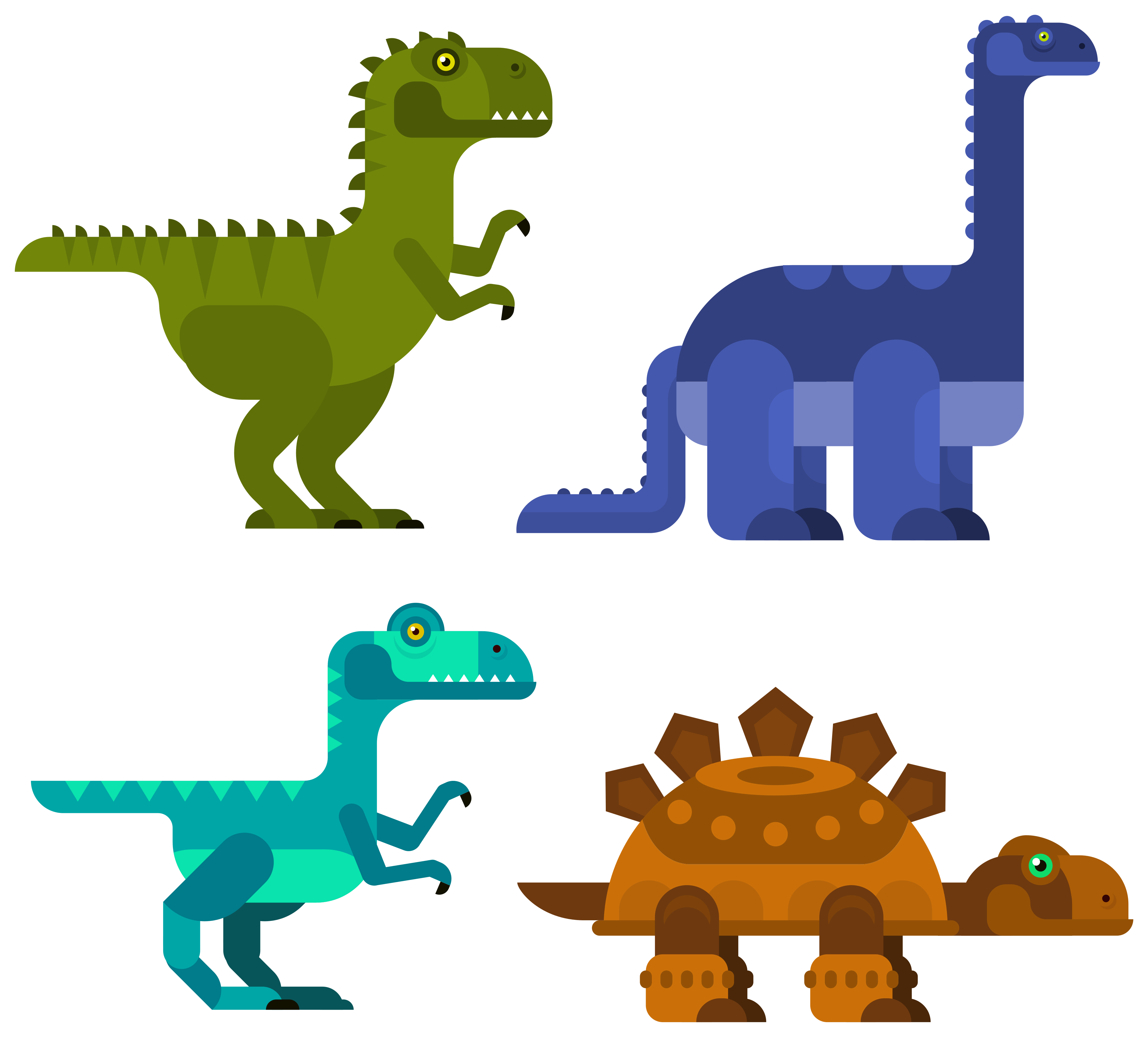 Vinylmatta djur färgglada rörliga dinosaurier - Tenstickers