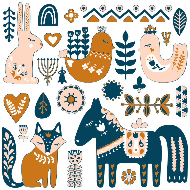 Vinylmatta djur med färgglada djurillustrationer - Tenstickers