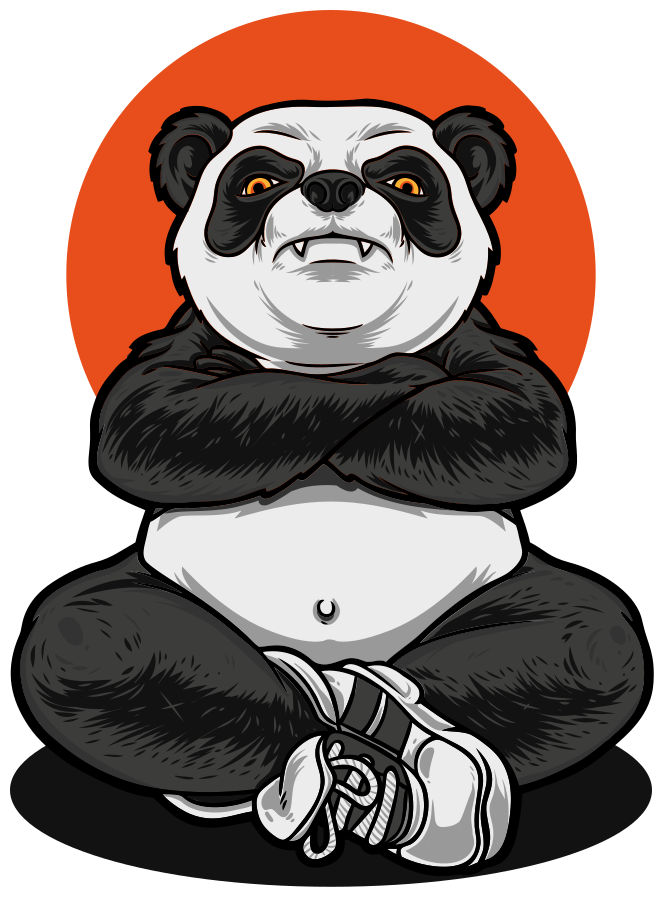 Vinylmatta djur panda som omfamnar lugnet - Tenstickers