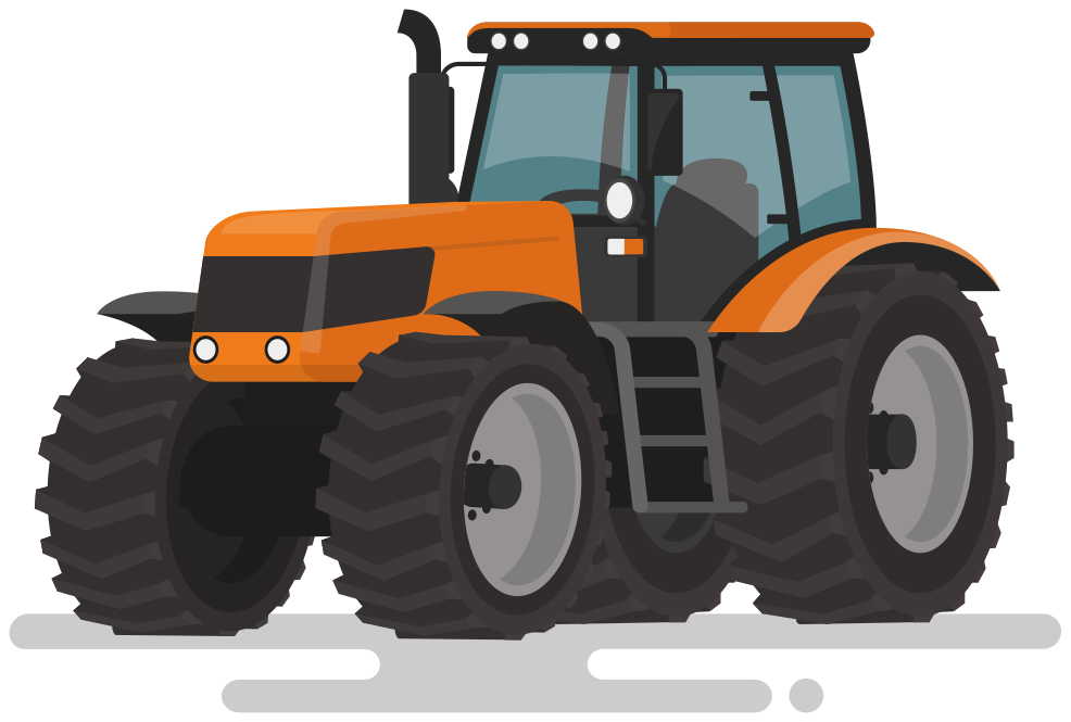 Vinylmatta djur traktor med stora däck - Tenstickers