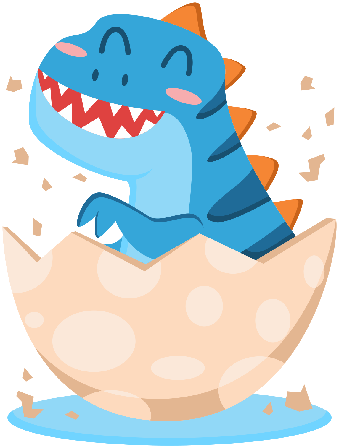 Vinylmatta djur glad kläckande dinosaur - Tenstickers