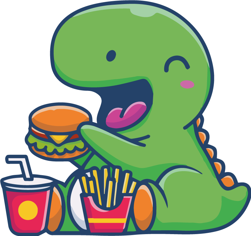Vinylmatta djur glad grön dinosaur - Tenstickers