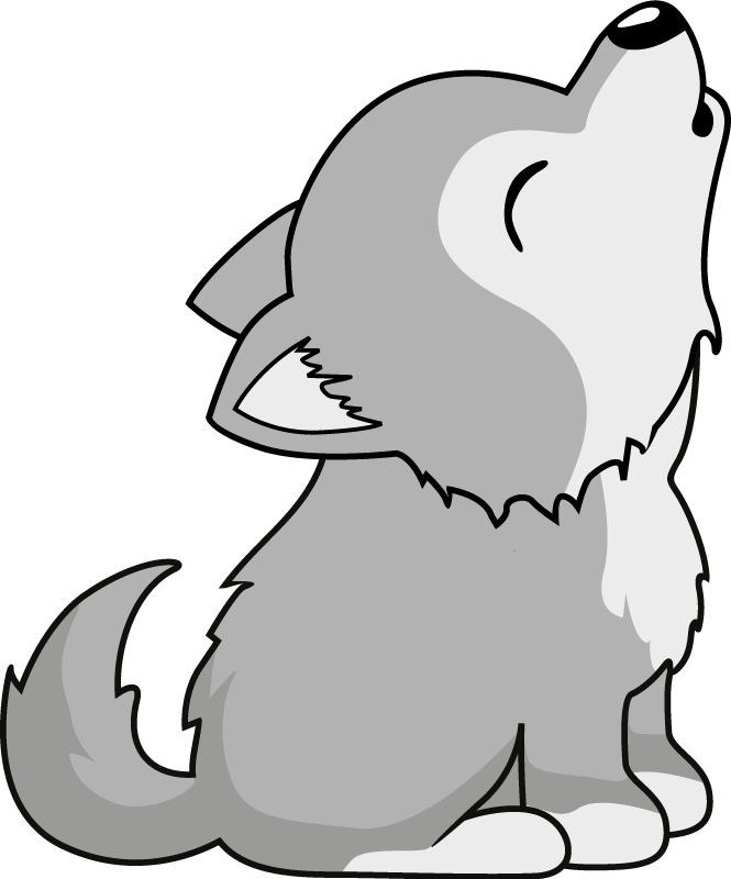 Vinylmatta djur hurlande hundillustration - Tenstickers