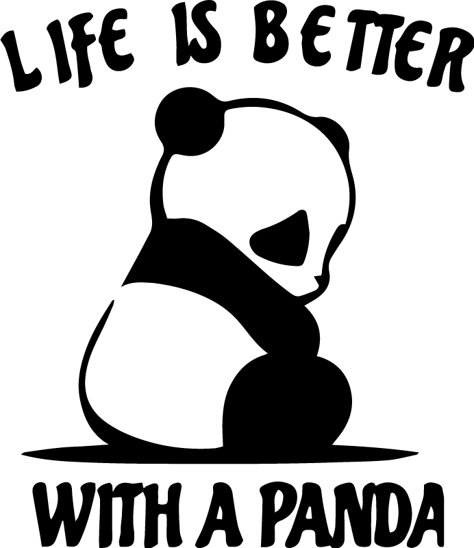 Vinylmatta djur pandaillustration citat - Tenstickers