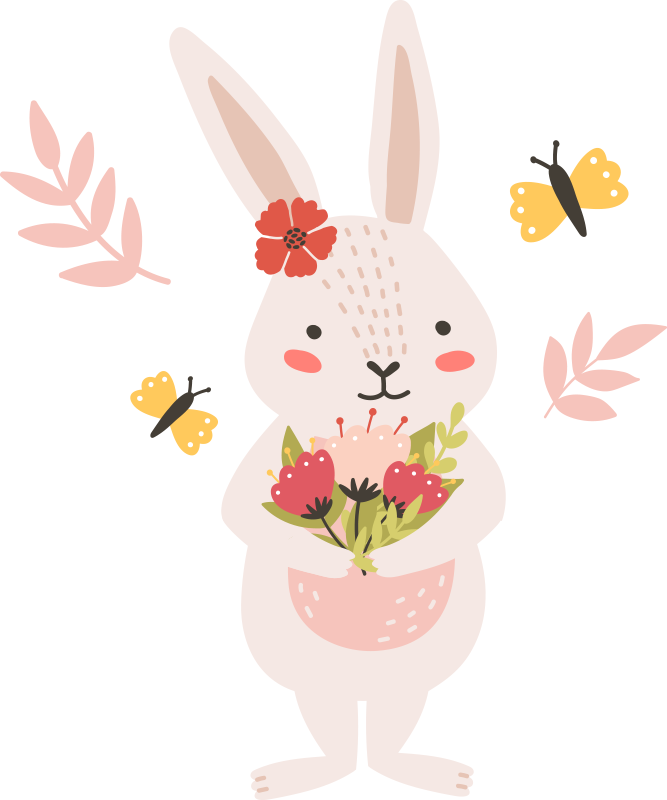 Vinylmatta djur söt kanin konst - Tenstickers