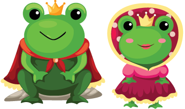 Vinylmatta djur kung och drottning grodor - Tenstickers
