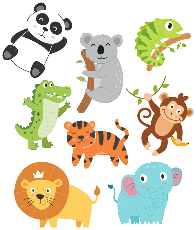 Vinylmatta djur handritade höstdjur - Tenstickers