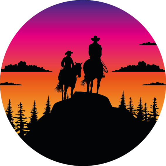 Vinylmatta djur fjäll vilda västern och hästar - Tenstickers