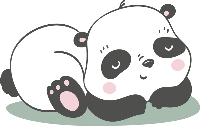 Vinylmatta djur pandaillustration - Tenstickers