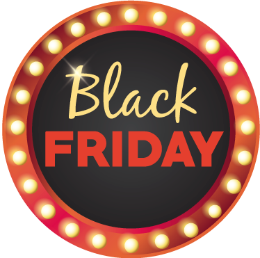 Röd rund kampanj black friday vinylmatta - Tenstickers
