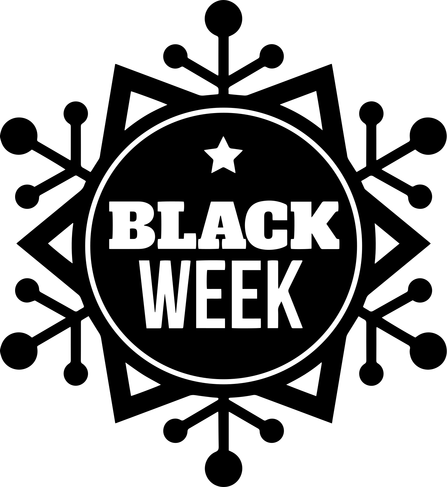 Snowflake black week black friday vinylmatta - Tenstickers