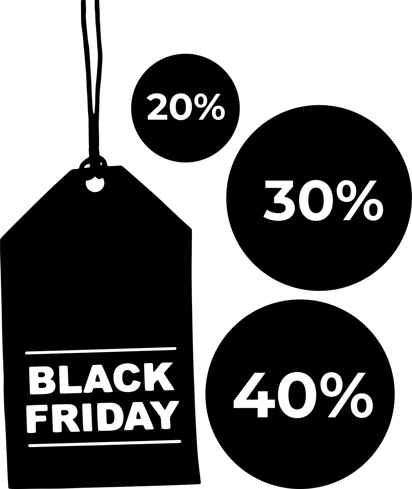 Black friday vinylmatta anpassningsbar set om 3 - Tenstickers