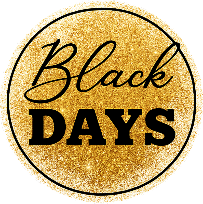 Svart fredag vinylmatta vit och guld "svarta dagar" - Tenstickers