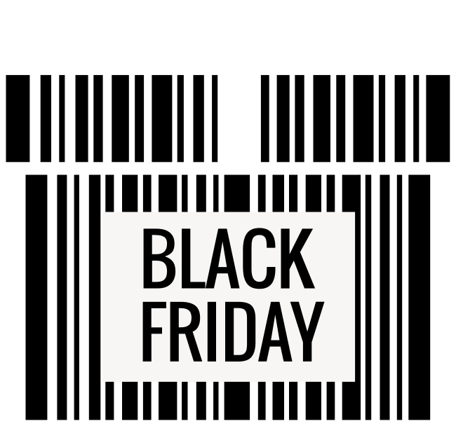 Black friday vinylmatta med kodbar design - Tenstickers