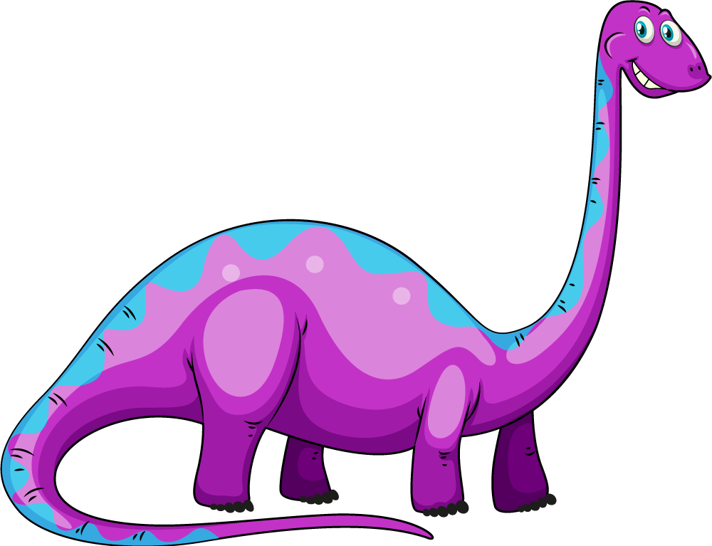 Vinylmatta djur lekfull lila dinosaur - Tenstickers
