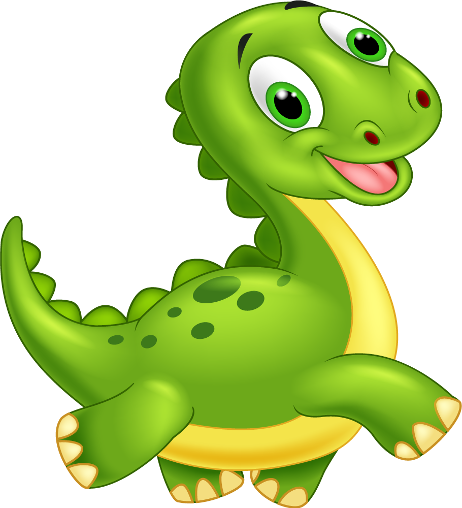 Vinylmatta djur söt grön dinosaur - Tenstickers