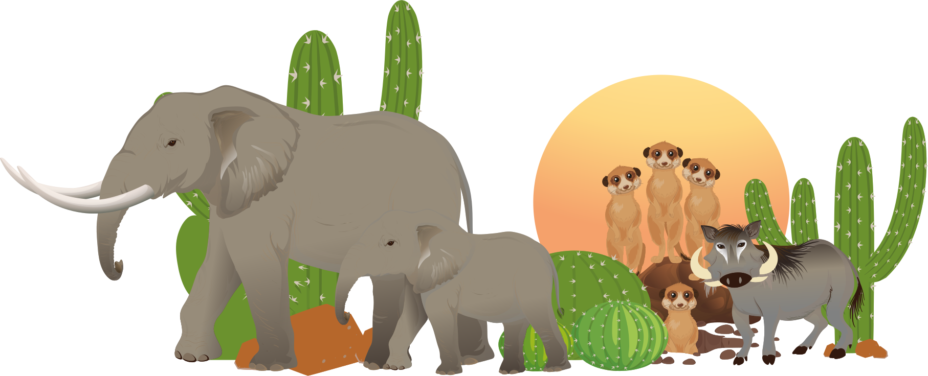 Vinylmatta djur safari djurscen - Tenstickers