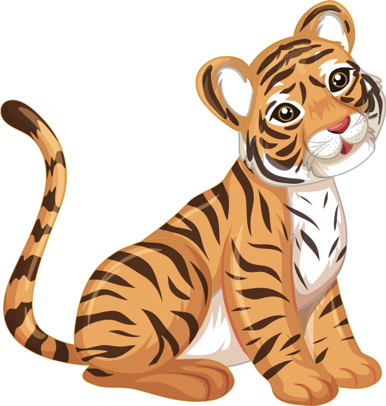 Vinylmatta djur lekfull tigerunge - Tenstickers