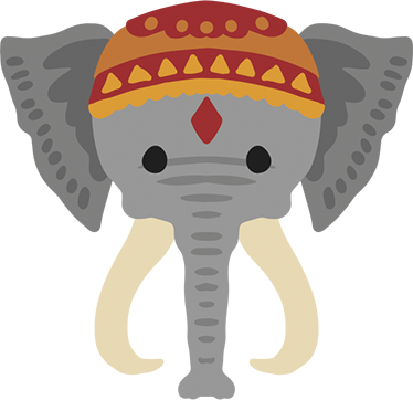Vinylmatta djur elefant huvudfigur - Tenstickers