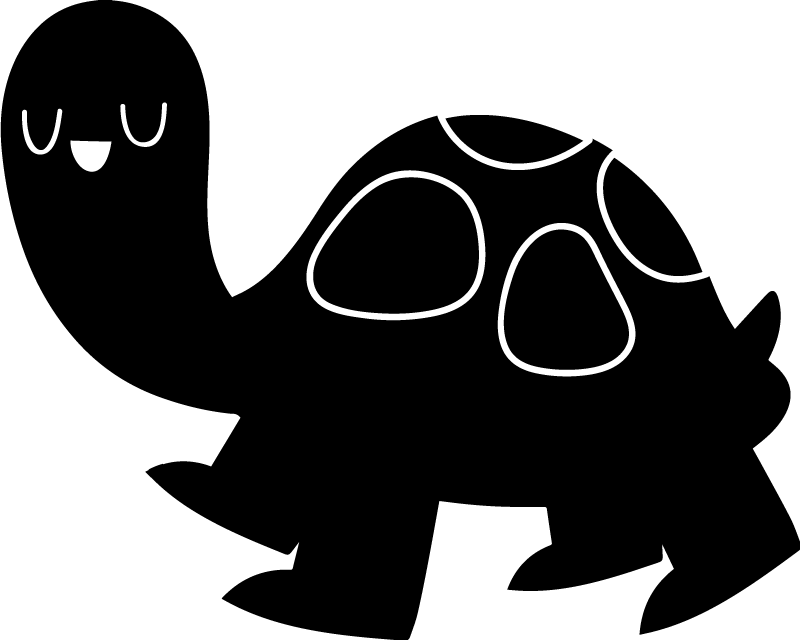 Vinylmatta djur jätte svart sköldpadda - Tenstickers
