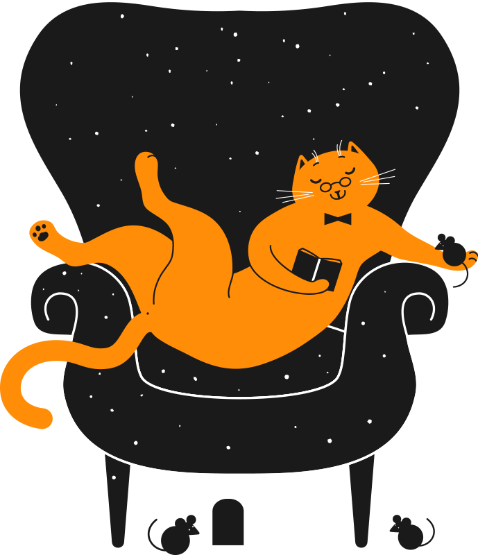 Vinylmatta djur katt och mus - Tenstickers