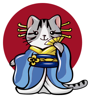 Vinylmatta djur japansk dekorativ katt - Tenstickers