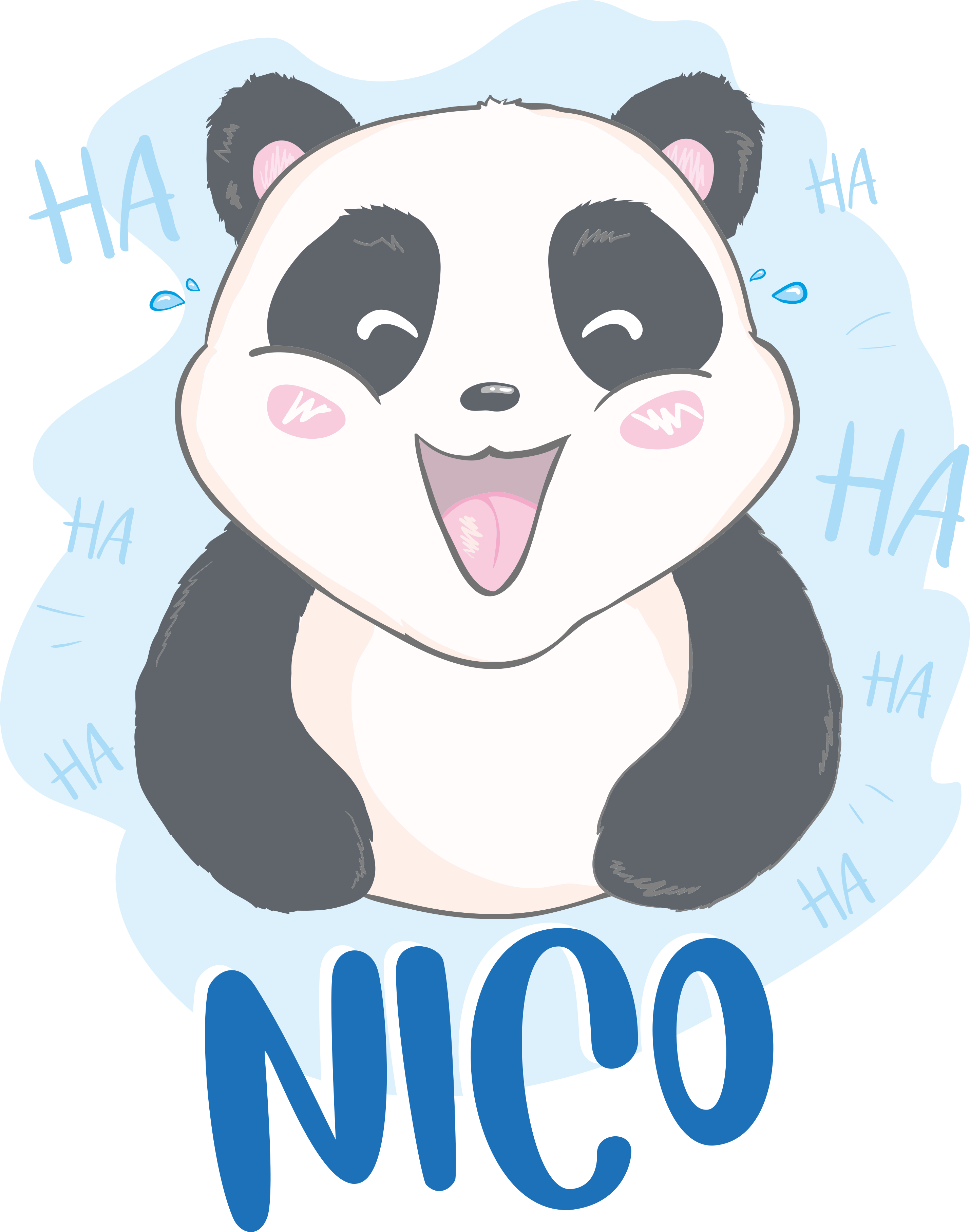 Vinylmatta djur baby panda överraskad med namn - Tenstickers
