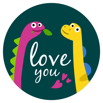Vinylmatta djur Älskar dig dinosaur - Tenstickers