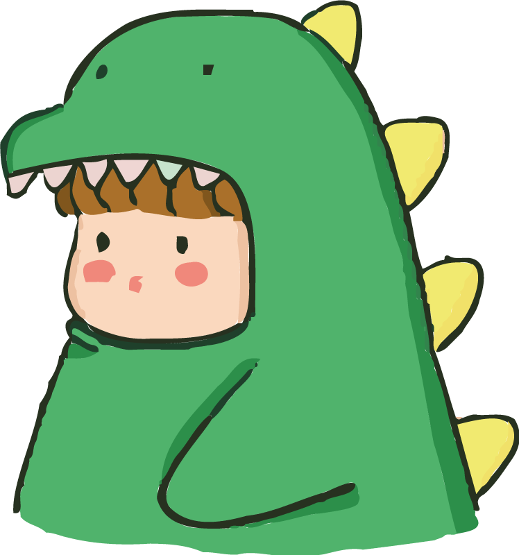 Vinylmatta djur söt människa i dinosaurkostym - Tenstickers