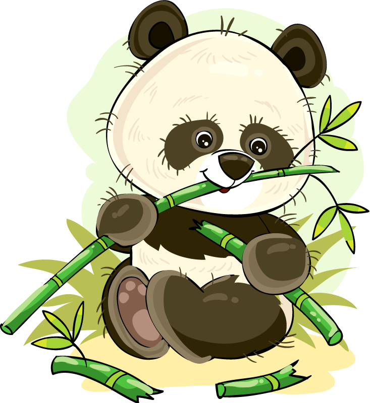 Vinylmatta djur söt pandaemblem - Tenstickers