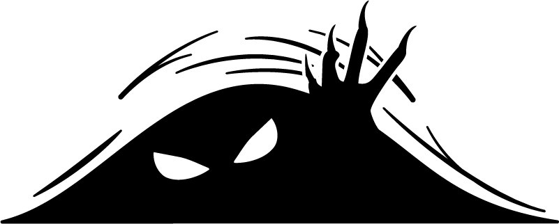Vinylmatta halloween monster som kikar fram - Tenstickers