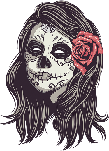 Vinylmatta halloween dödens dag tjej - Tenstickers