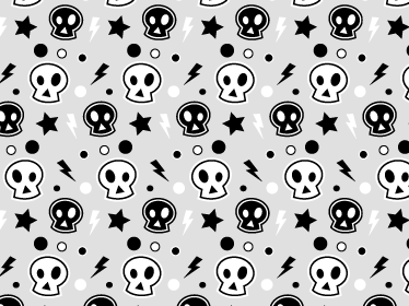 Vinylmatta halloween grå och vita skallar - Tenstickers