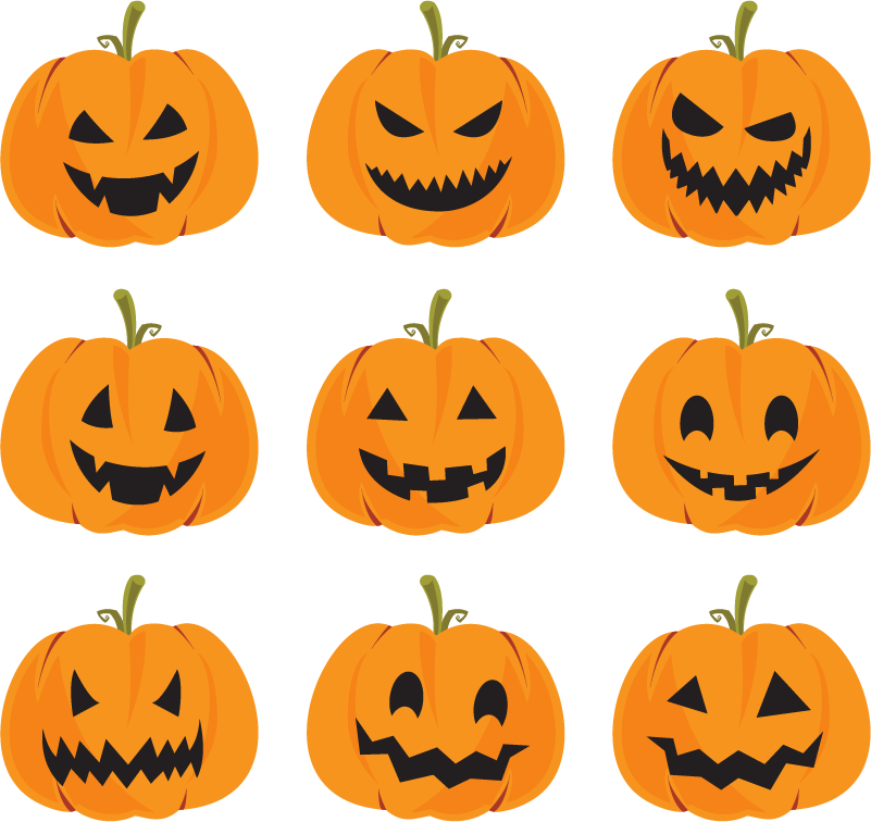 Vinylmatta halloween med pumpor - Tenstickers
