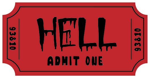 Vinylmatta halloween biljetten till helvetet - Tenstickers