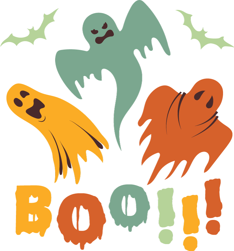 Vinylmatta halloween boo spöke - Tenstickers